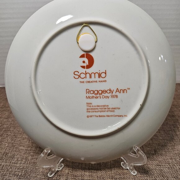 Raggedy Ann 1978 Mother's Day Collector Plate In Box Schmid 3rd Edition - Picture 8 of 11